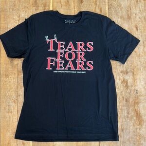 Black Short Sleeve Tee with Bold Text NWOT